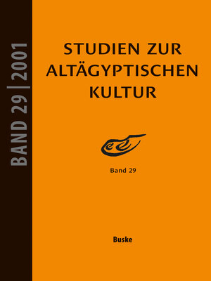 cover image of Studien zur Altägyptischen Kultur Band 29